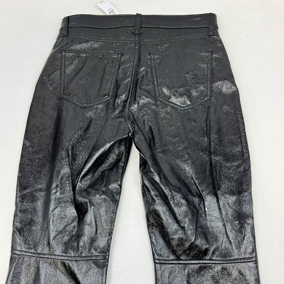 Gap Womens Faux Leather Vintage Slim Pants High Rise Black Size 10 Pockets New - Picture 6 of 10